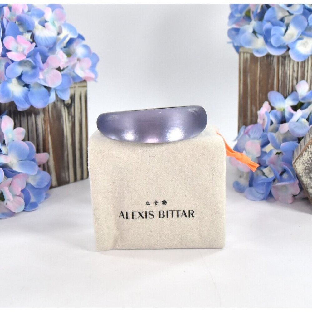 Alexis Bittar Wisteria Purple Lucite Medium Tapered Bangle Bracelet NWT